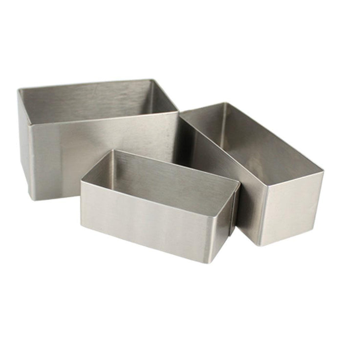 1 3/8" (35mm) High Stainless Steel Rectangle Molds