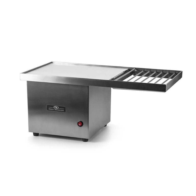 Table vibrante en chocolat avec grille