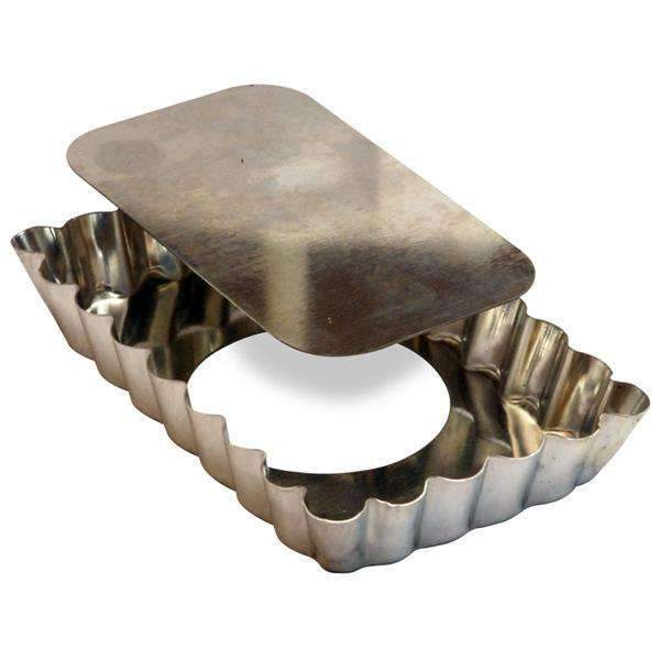 Moules en étain lourd à tartelette cannelée rectangulaire