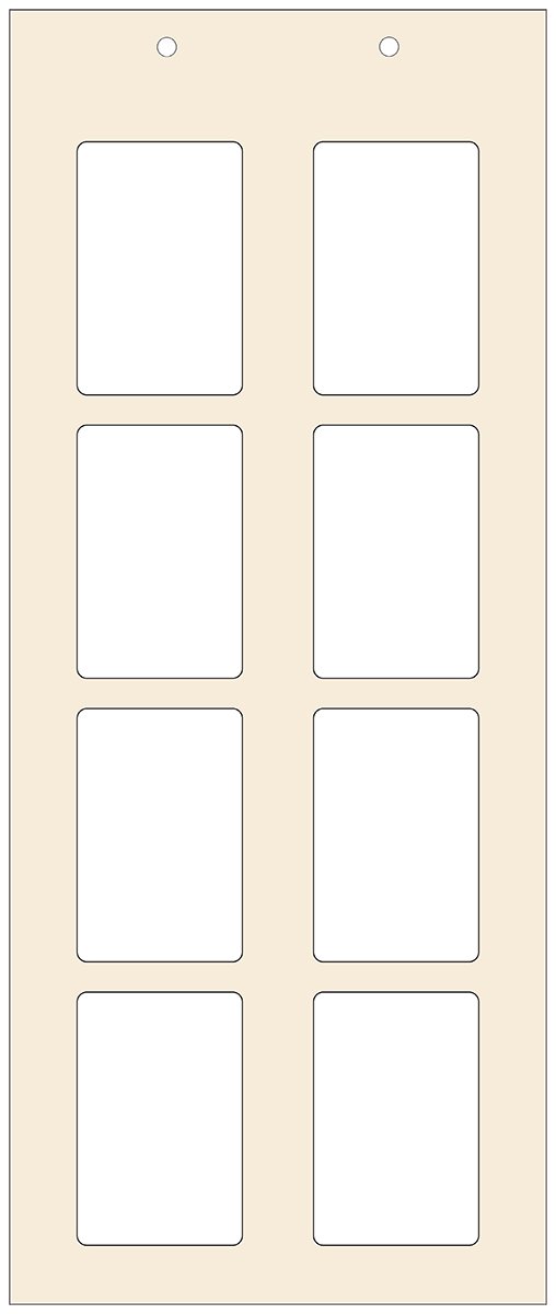 Rounded Corners Rectangle Stencil 57 x 87 mm
