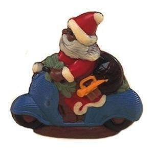 Père Noël sur moule creux de chocolat de moto