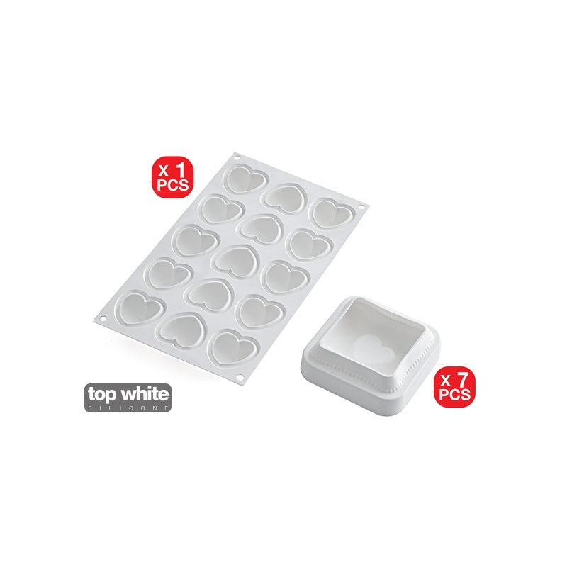 Silikomart™ Kit Heart Cushion Ti Voglio Bene 270 Silicone Mold