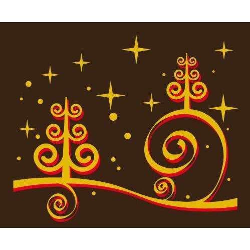 Square Log End Transfer Sheets - Trees & Stars