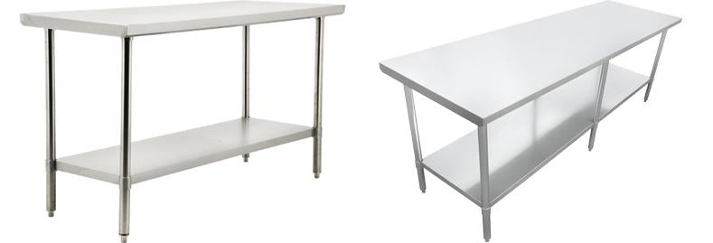 Tables de travail en acier inoxydable
