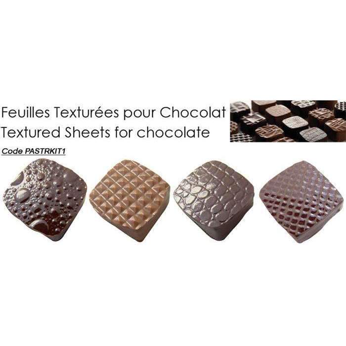 Feuilles texturées pour chocolat - KIT 1