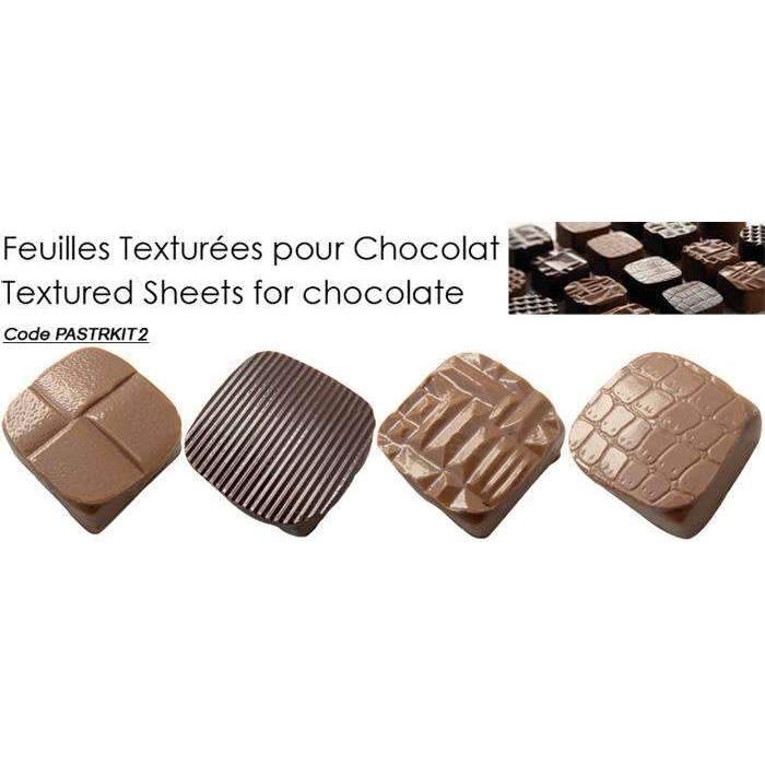 Feuilles texturées pour chocolat - KIT 2