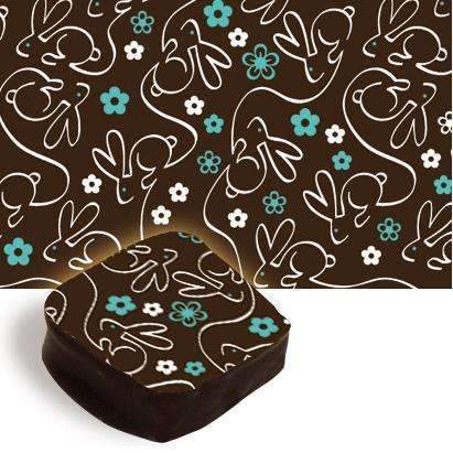 White rabbits & Flowers Transfer Sheet